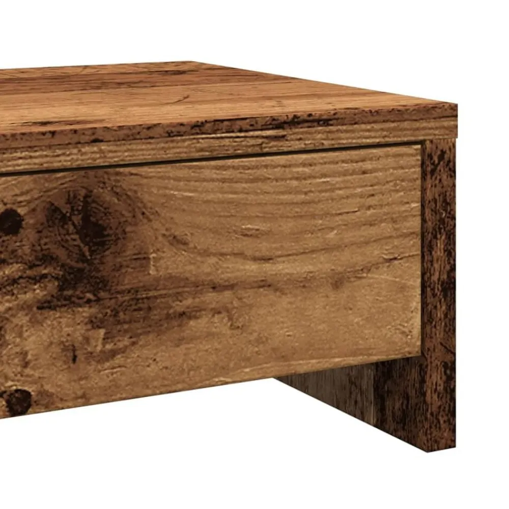vidaXL Soporte de monitor con cajones madera envejecida 50x27x15 cm Madera antigua Discount