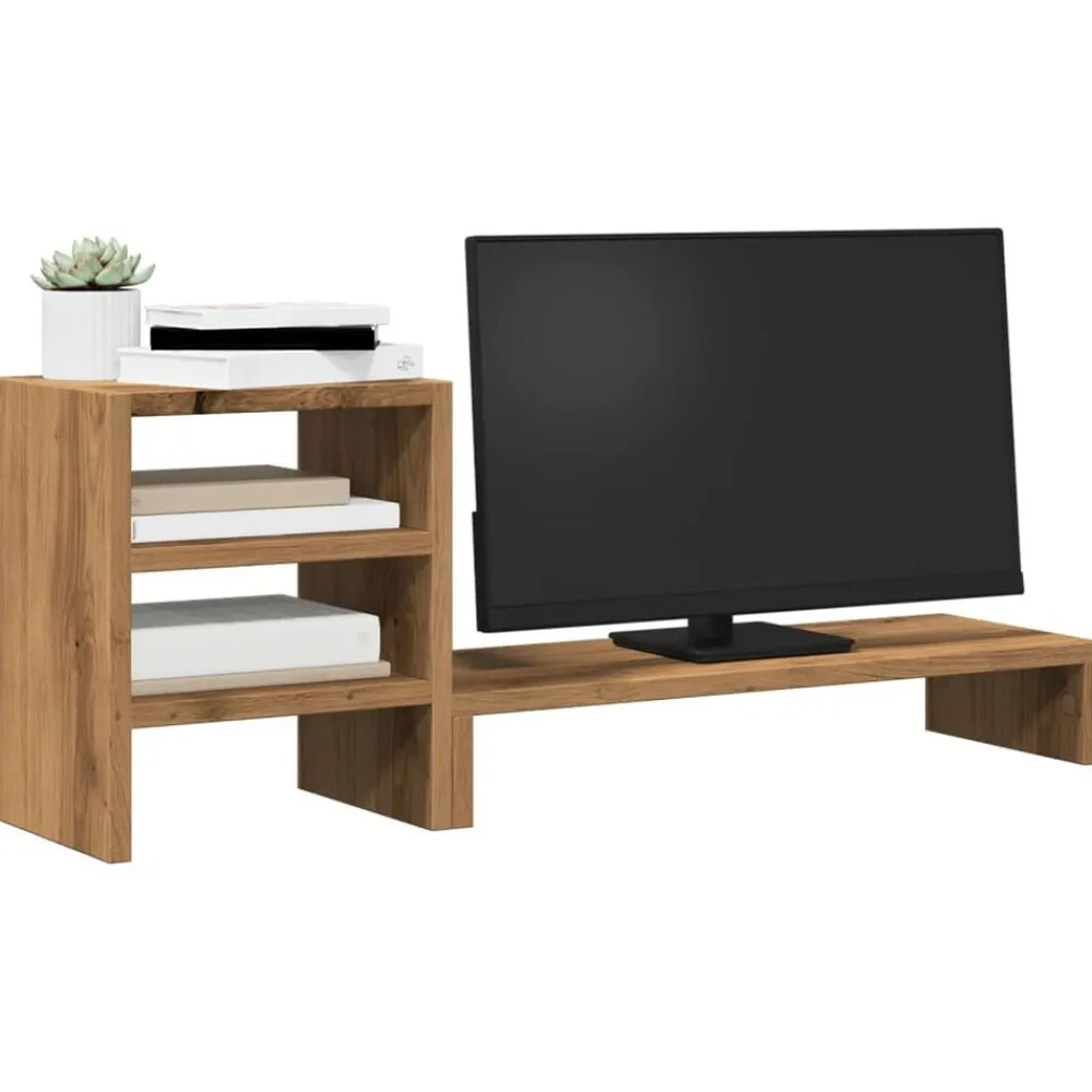 vidaXL Soporte de monitor con organizador escritorio madera artisian Roble artisan Online