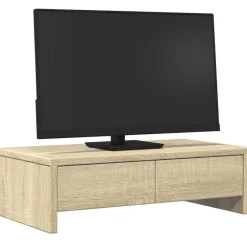 vidaXL Soporte de monitor cajones madera 50x27x15 cm Roble Sonoma Online