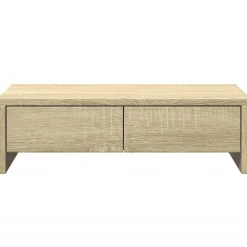 vidaXL Soporte de monitor cajones madera 50x27x15 cm Roble Sonoma Online