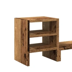 vidaXL Electrónica-Soporte de monitor con organizador escritorio madera envejecida