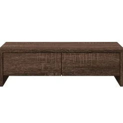 vidaXL Electrónica-Soporte de monitor con cajones madera marrón roble 50x27x15 cm