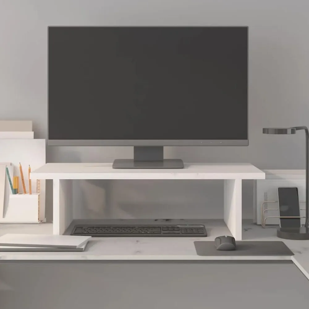 vidaXL Electrónica-Soporte de monitor madera maciza de pino 50x27x15 cm