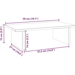 vidaXL Electrónica-Soporte de monitor madera maciza de pino 50x27x15 cm