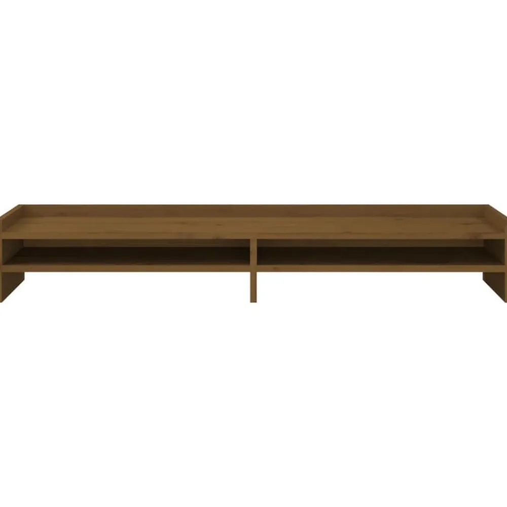 vidaXL Electrónica-Soporte de monitor madera maciza pino marrón miel 100x24x16 cm
