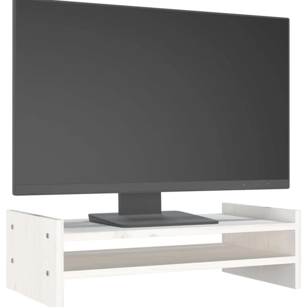 vidaXL Electrónica-Soporte de monitor madera maciza de pino 50x27x15 cm
