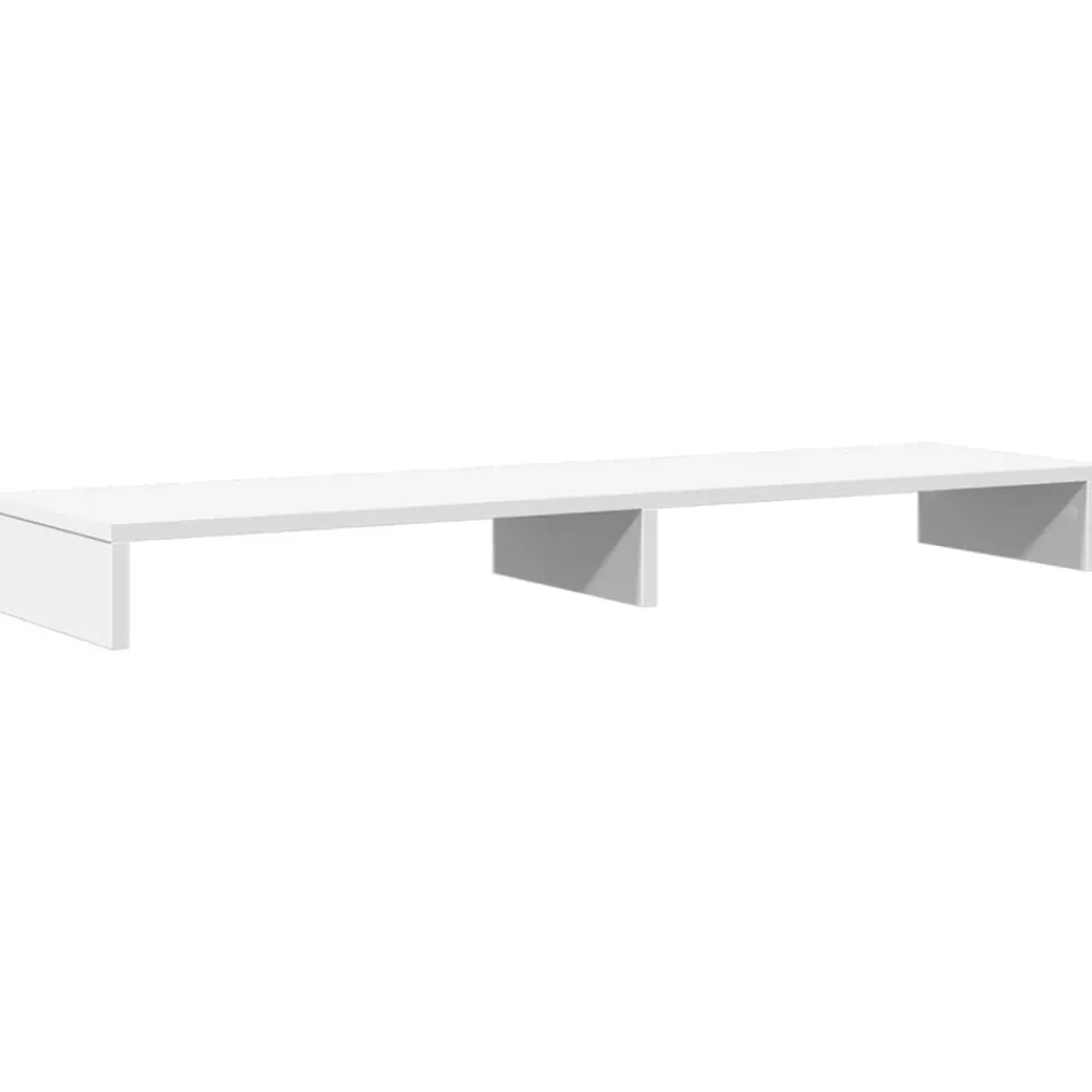 vidaXL Soporte de pantalla madera ingeniería 100x27x10 cm Blanco Clearance