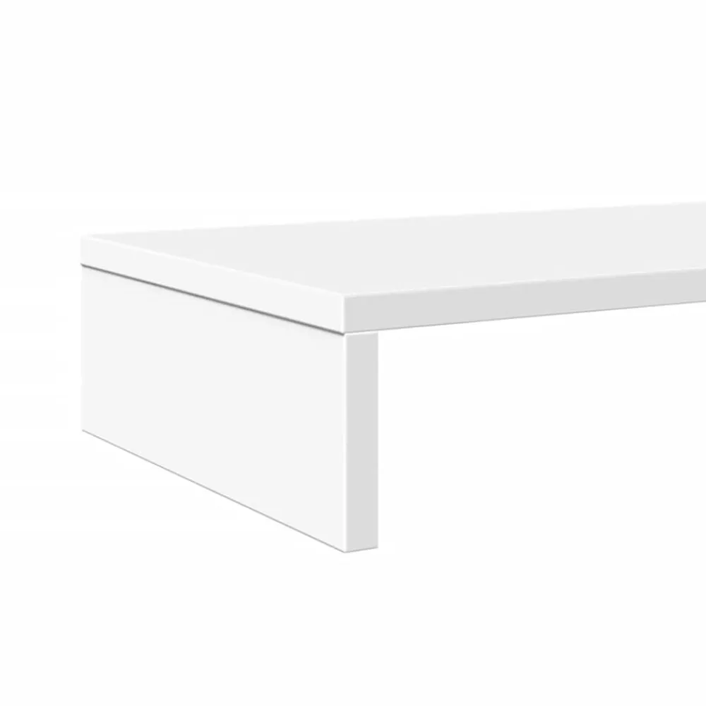 vidaXL Soporte de pantalla madera ingeniería 100x27x10 cm Blanco Clearance