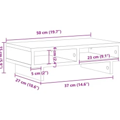 vidaXL Soporte de pantalla madera ingeniería envejecida 50x27x15 cm Madera antigua Discount