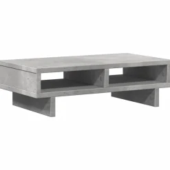 vidaXL Soporte de pantalla madera ingeniería gris hormigón 50x27x15 cm Gris hormigón Clearance