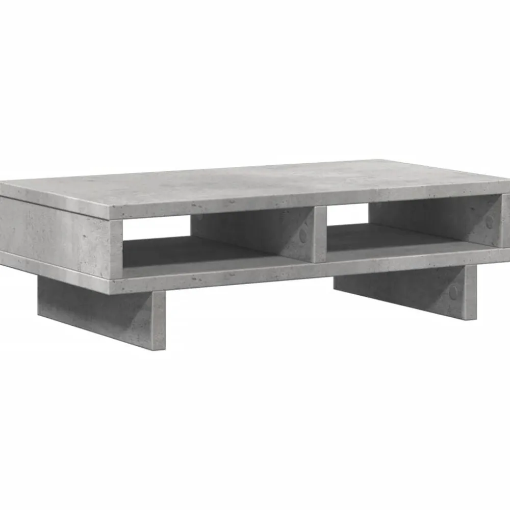 vidaXL Soporte de pantalla madera ingeniería gris hormigón 50x27x15 cm Gris hormigón Clearance