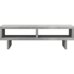 vidaXL Soporte de pantalla madera ingeniería gris hormigón 50x27x15 cm Gris hormigón Clearance