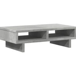 vidaXL Soporte de pantalla madera ingeniería gris hormigón 50x27x15 cm Gris hormigón Clearance