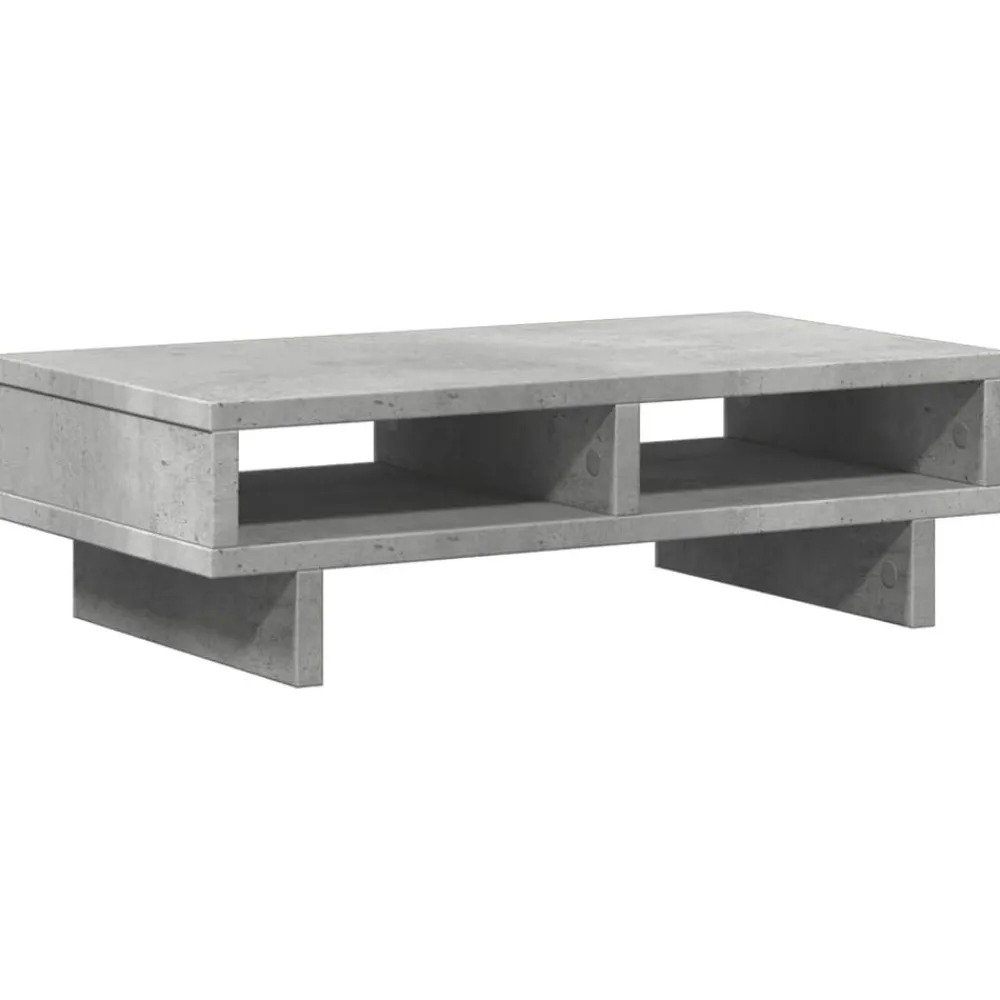 vidaXL Soporte de pantalla madera ingeniería gris hormigón 50x27x15 cm Gris hormigón Clearance