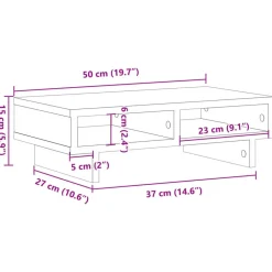 vidaXL Soporte de pantalla madera ingeniería gris hormigón 50x27x15 cm Gris hormigón Clearance