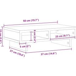 vidaXL Electrónica-Soporte de pantalla madera ingeniería 50x27x15 cm