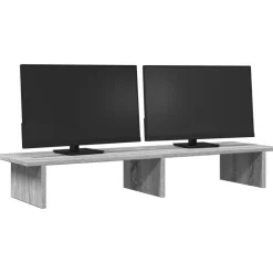 vidaXL Soporte de pantalla madera ingeniería 100x27x15 cm Gris sonoma New