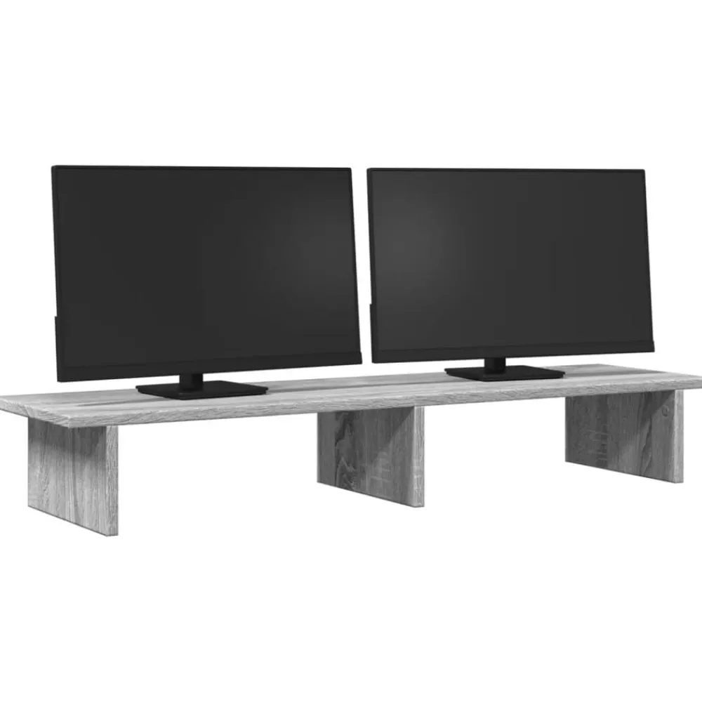 vidaXL Soporte de pantalla madera ingeniería 100x27x15 cm Gris sonoma New