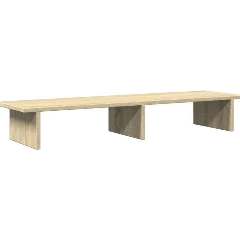 vidaXL Soporte de pantalla madera ingeniería 100x27x15 cm Roble Sonoma Clearance