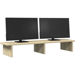 vidaXL Soporte de pantalla madera ingeniería 100x27x15 cm Roble Sonoma Clearance