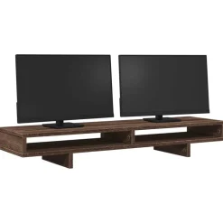 vidaXL Soporte de pantalla madera ingeniería marrón roble 100x27x15 cm Online