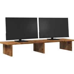 vidaXL Soporte de pantalla madera ingeniería envejecida 100x27x15 cm Madera antigua New