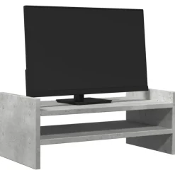 vidaXL Soporte de pantalla madera ingeniería gris hormigón 50x27x20 cm Gris hormig&oacute;n Sale