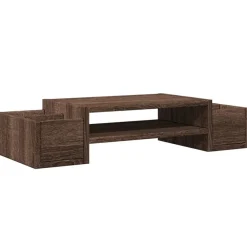 vidaXL Soporte de pantalla con almacenaje marrón roble 70x27x15 cm Marr&oacute;n roble Discount
