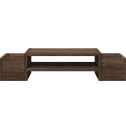 vidaXL Soporte de pantalla con almacenaje marrón roble 70x27x15 cm Marrón roble Discount