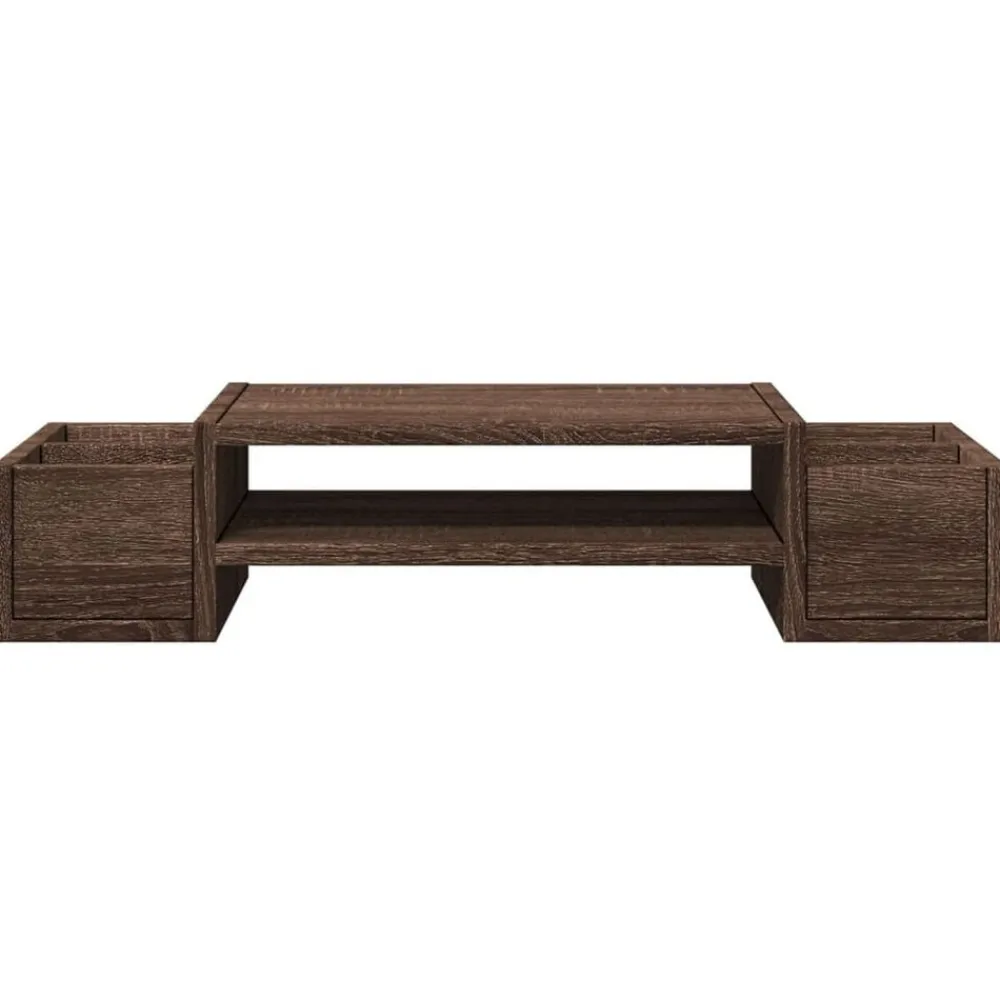 vidaXL Soporte de pantalla con almacenaje marrón roble 70x27x15 cm Marrón roble Discount