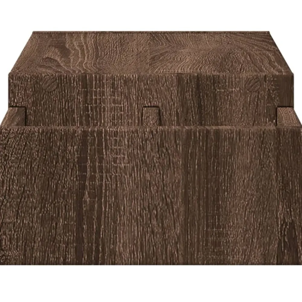 vidaXL Soporte de pantalla con almacenaje marrón roble 70x27x15 cm Marrón roble Discount