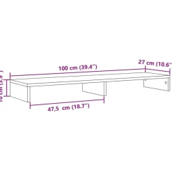 vidaXL Electrónica-Soporte de pantalla madera ingeniería 100x27x10cm