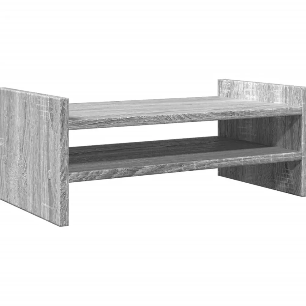 vidaXL Soporte de pantalla madera ingeniería 50x27x20 cm Gris sonoma Clearance