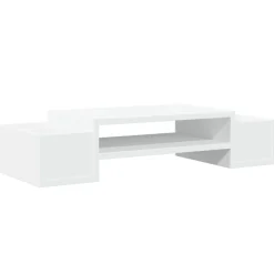 vidaXL Soporte de pantalla con almacenaje madera 70x27x15 cm Blanco Best