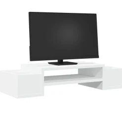 vidaXL Soporte de pantalla con almacenaje madera 70x27x15 cm Blanco Best