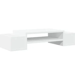 vidaXL Soporte de pantalla con almacenaje madera 70x27x15 cm Blanco Best