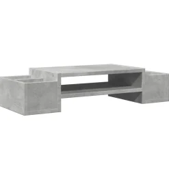 vidaXL Electrónica-Soporte de pantalla con almacenaje gris hormigón 70x27x15 cm