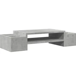 vidaXL Electrónica-Soporte de pantalla con almacenaje gris hormigón 70x27x15 cm
