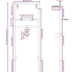 vidaXL Soporte de pared de baño Manual Azul 50 x 3 x 112 cm Clearance