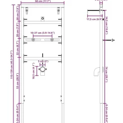 vidaXL Soporte de pared de baño Manual Azul 50 x 3 x 112 cm Best