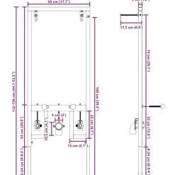 vidaXL Accesorios Para El Baño-Soporte de pared de baño Manual Azul 50 x 3 x 112 cm