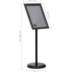 vidaXL Venta Al Por Menor-Soporte de pie para carteles A3 de aleación de aluminio