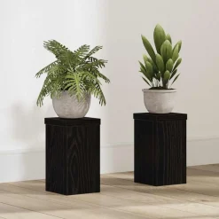 vidaXL Soporte de plantas 2 pcs 10 x 10 x 18 cm Roble negro Best