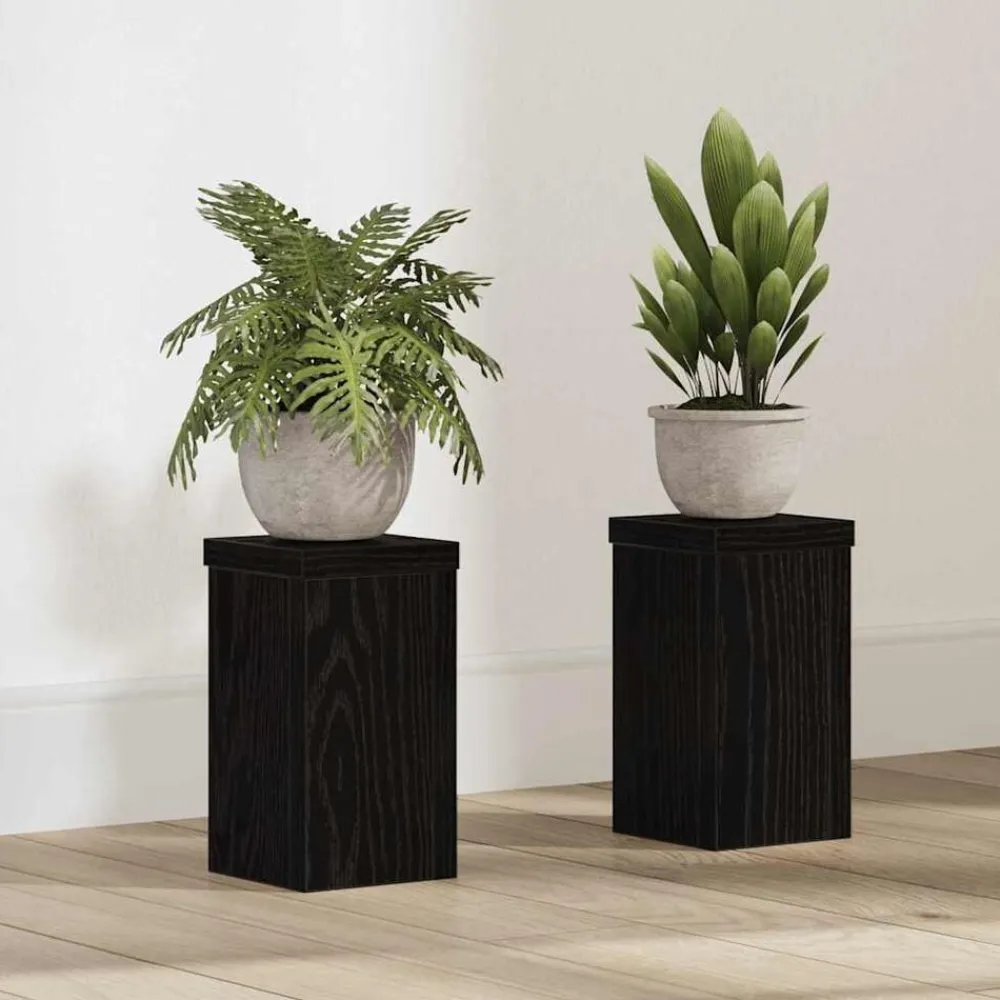 vidaXL Soporte de plantas 2 pcs 10 x 10 x 18 cm Roble negro Best