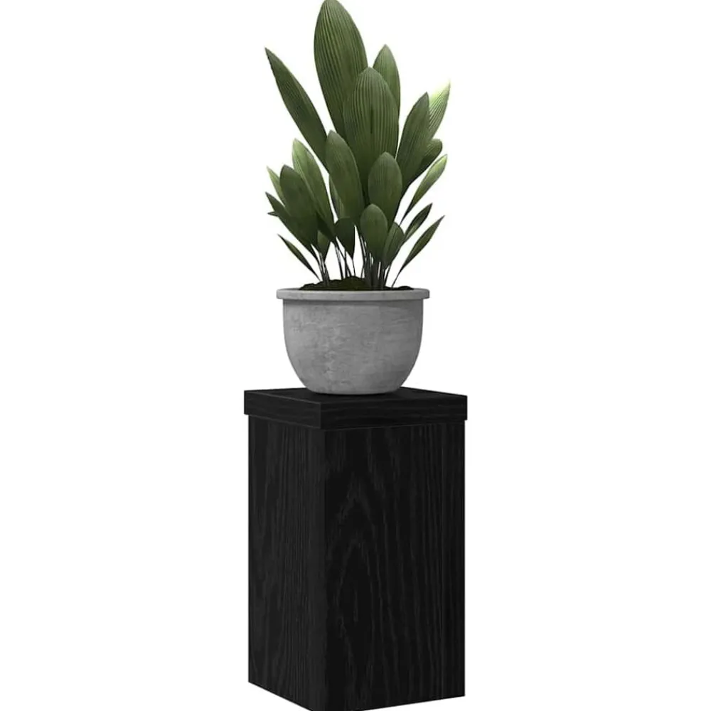 vidaXL Soporte de plantas 2 pcs 10 x 10 x 18 cm Roble negro Best