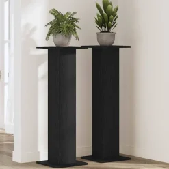 vidaXL Soporte de plantas 2 pcs 30 x 30 x 95 cm Roble negro Hot