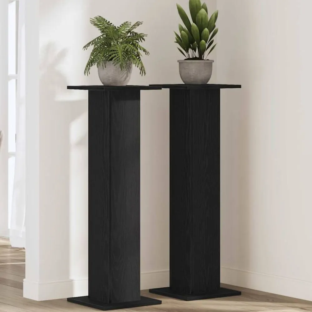 vidaXL Soporte de plantas 2 pcs 30 x 30 x 95 cm Roble negro Hot