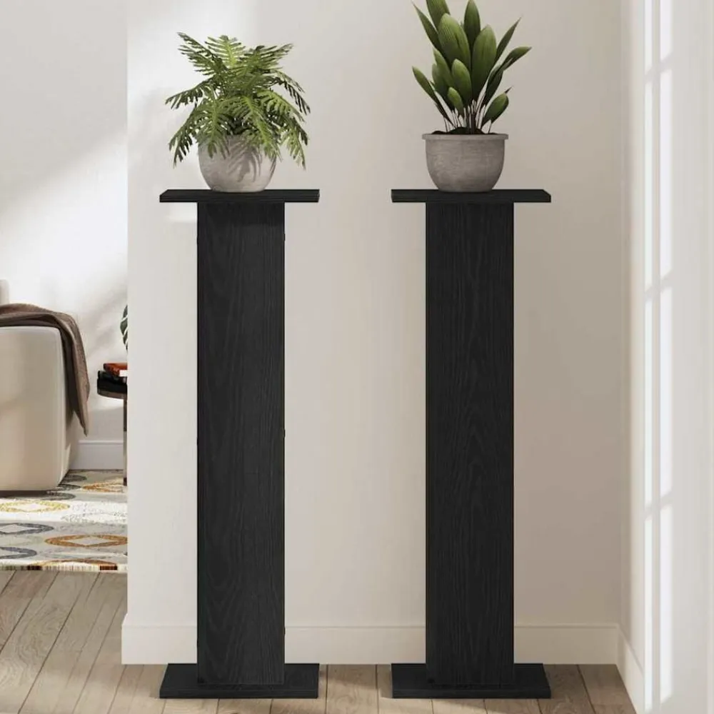 vidaXL Soporte de plantas 2 pcs 30 x 30 x 95 cm Roble negro Hot