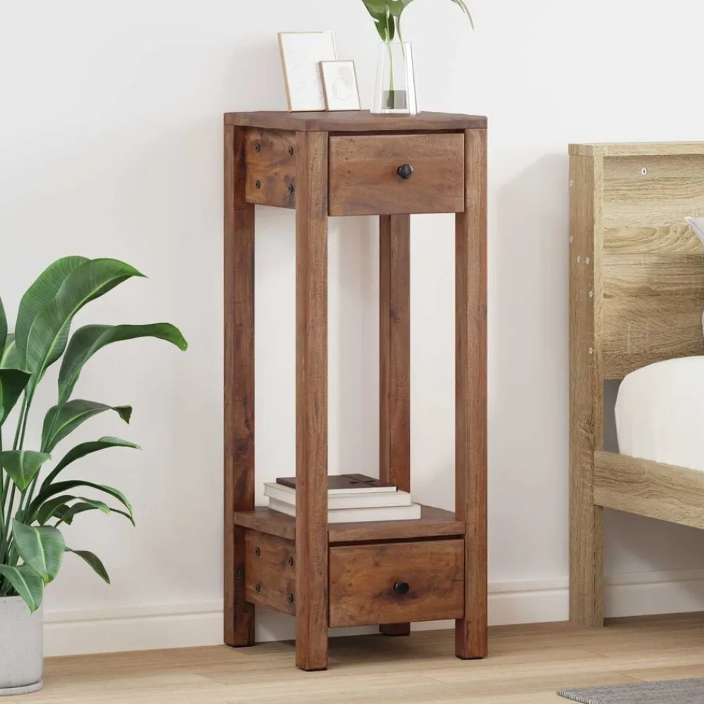 vidaXL Soporte de plantas Marrón 30 x 30 x 80 cm Madera de Caoba Outlet