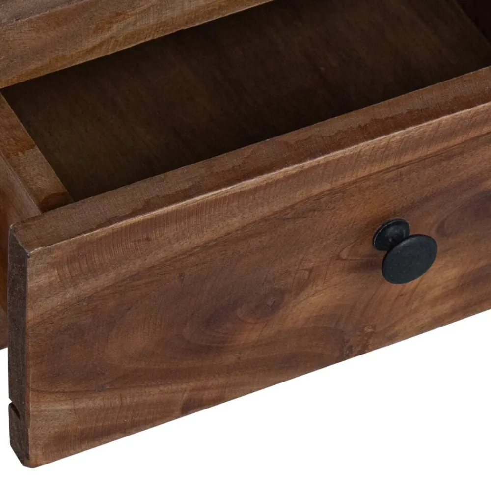 vidaXL Soporte de plantas Marrón 30 x 30 x 80 cm Madera de Caoba Outlet